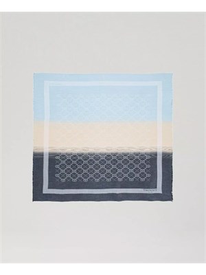 Kefiah jacquard blu dégradé Twinset con Oval T in DONNA