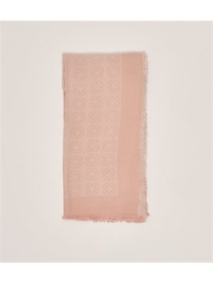 Kefia rosa Twinset logo all over bordo sfrangiato in DONNA