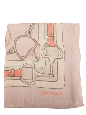 Kefiah rosa Twinset stampa morsetti in DONNA