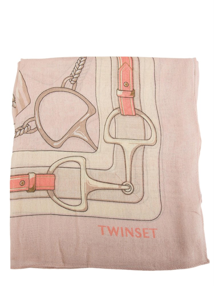 Kefiah rosa Twinset stampa morsetti