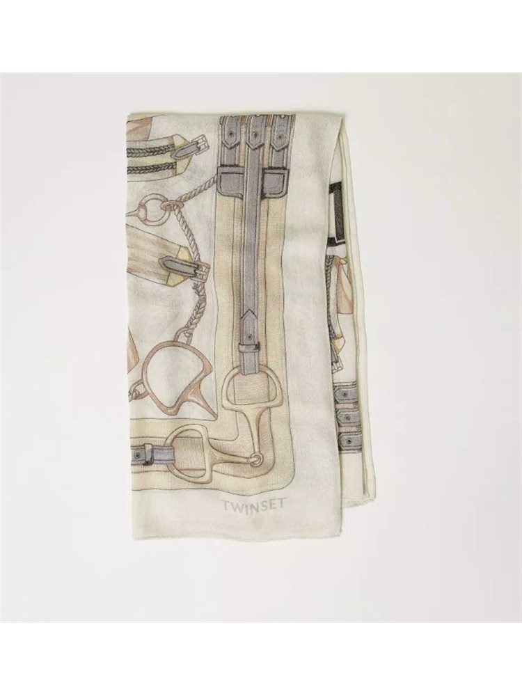 Kefiah beige Twinset multicolor stampa morsetti