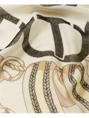 Kefiah beige Twinset multicolor stampa morsetti in DONNA