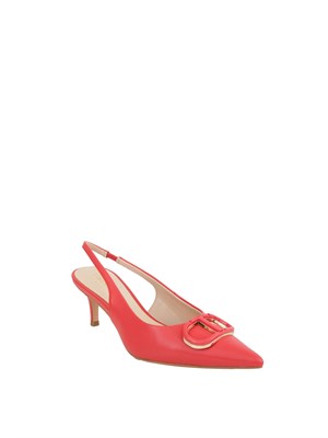 Décolleté  Twinset sling back con Oval T corallo in DONNA