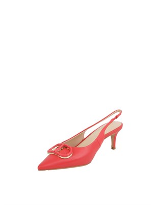 Décolleté  Twinset sling back con Oval T corallo in DONNA