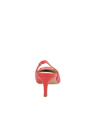 Décolleté  Twinset sling back con Oval T corallo in DONNA