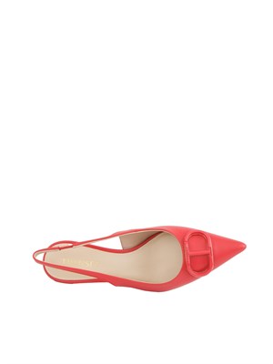 Décolleté  Twinset sling back con Oval T corallo in DONNA