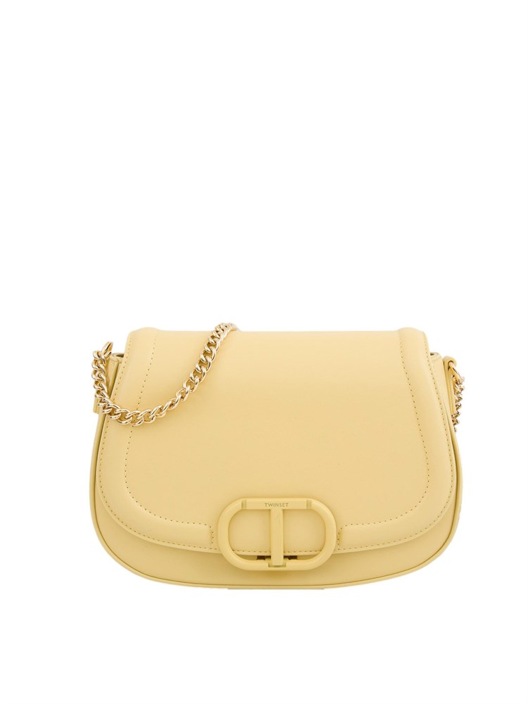 Borsa a tracolla Twinset ‘Brera’ con apertura Oval T giallo