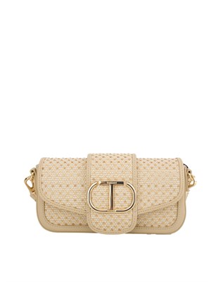 Borsa a tracolla Twinset ‘Amie’ con paillettes beige in DONNA