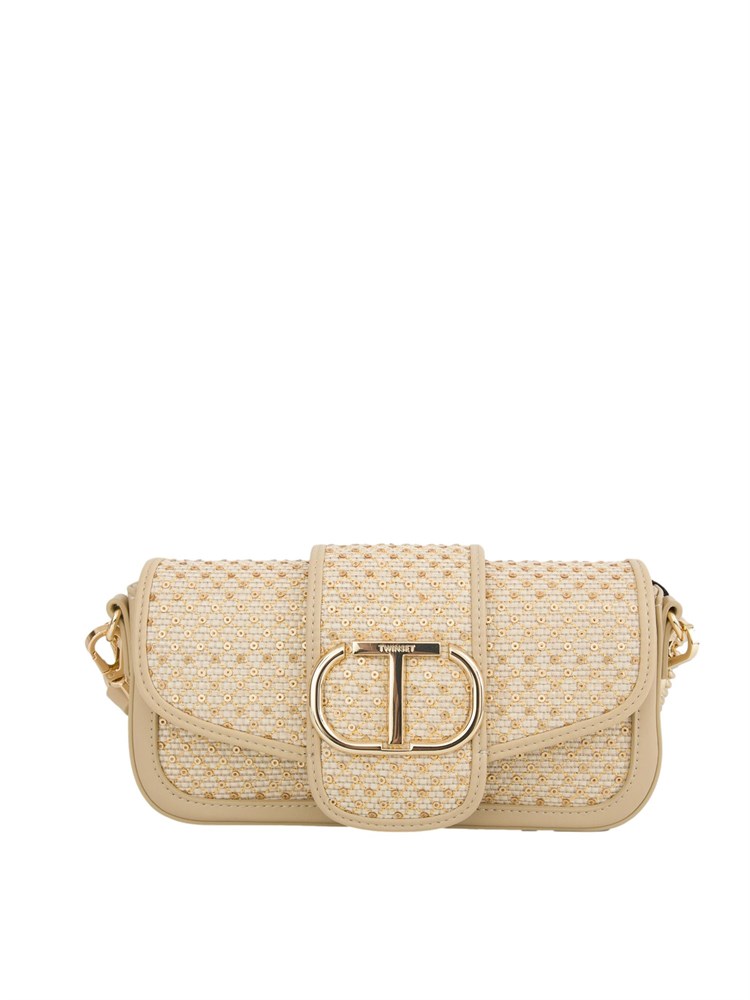 Borsa a tracolla Twinset ‘Amie’ con paillettes beige
