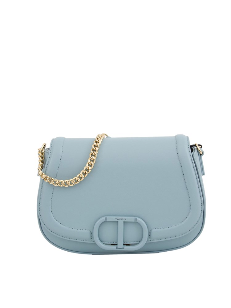 Borsa a tracolla Twinset ‘Brera’ con apertura Oval T azzurro