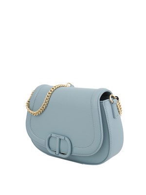 Borsa a tracolla Twinset ‘Brera’ con apertura Oval T azzurro in DONNA