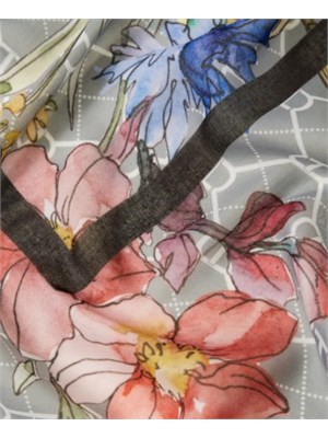 Kefia nera Twinset multicolor fiori in DONNA