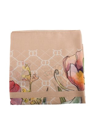 Kefia beige Twinset multicolor fiori in DONNA