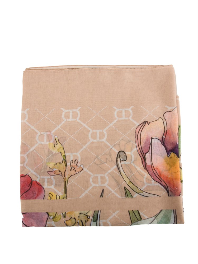 Kefia beige Twinset multicolor fiori
