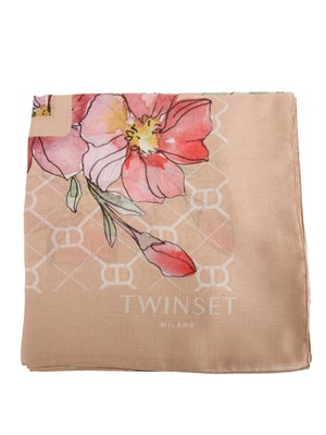 Kefia beige Twinset multicolor fiori in DONNA