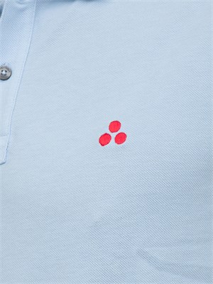 Polo in cotone piqué con logo ricamato in UOMO