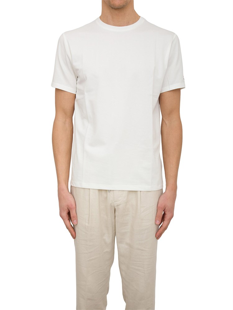 T-shirt in piquet stretch di cotone e seta