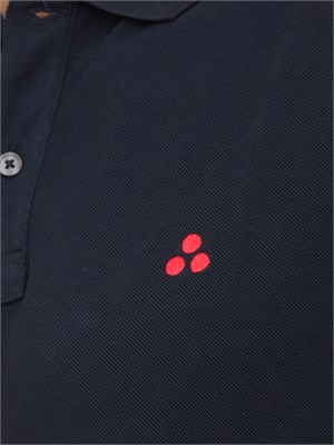 Polo in cotone piqué con logo ricamato in UOMO