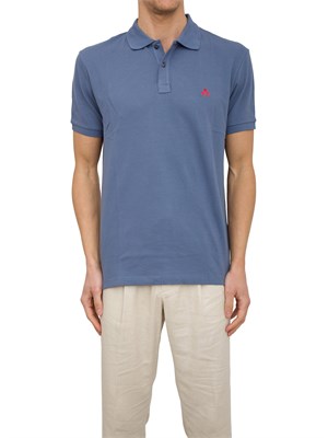 Polo in cotone piqué con logo ricamato in UOMO