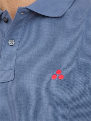 Polo in cotone piqué con logo ricamato in UOMO