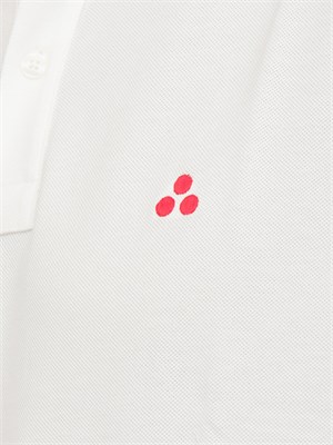 Polo in cotone piqué con logo ricamato in UOMO