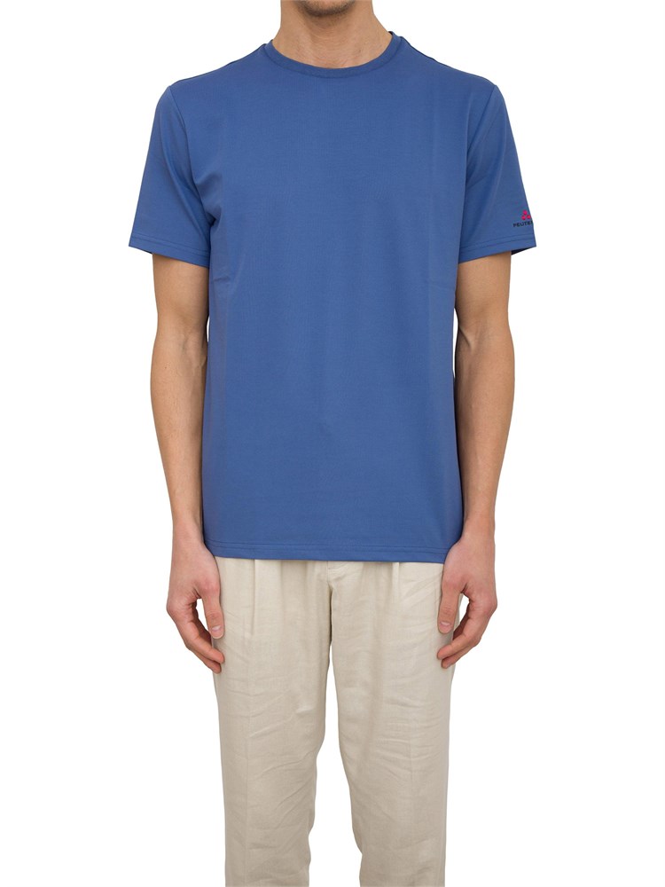 T-shirt in piquet stretch di cotone e seta