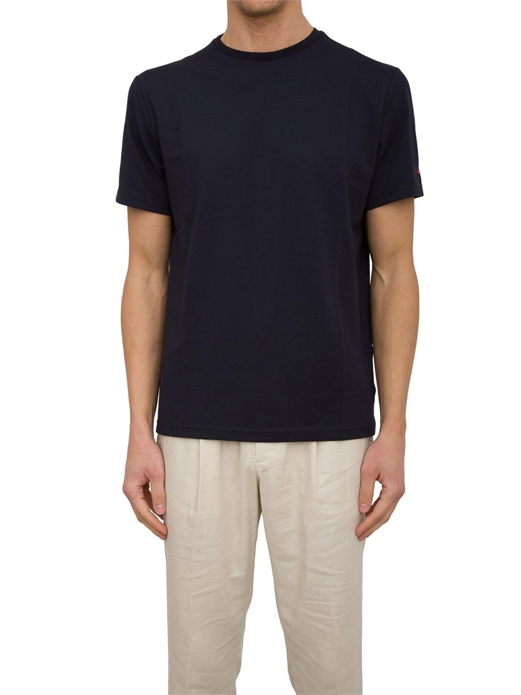 T-shirt in piquet stretch di cotone e seta