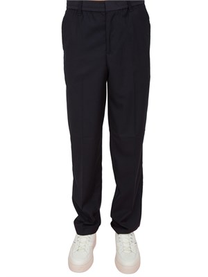 Pantaloni slim fit in twill blu in UOMO