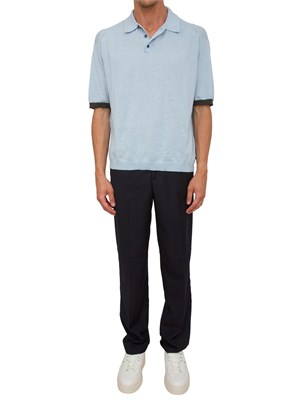 Pantaloni slim fit in twill blu in UOMO