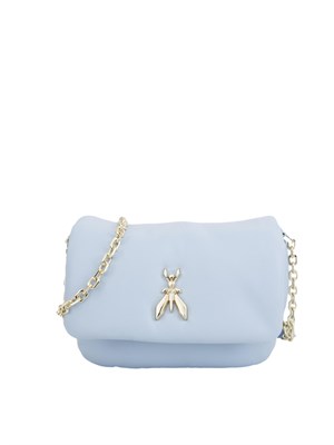 Borsa a tracolla Patrizia Pepe in pelle super soft azzurro in DONNA