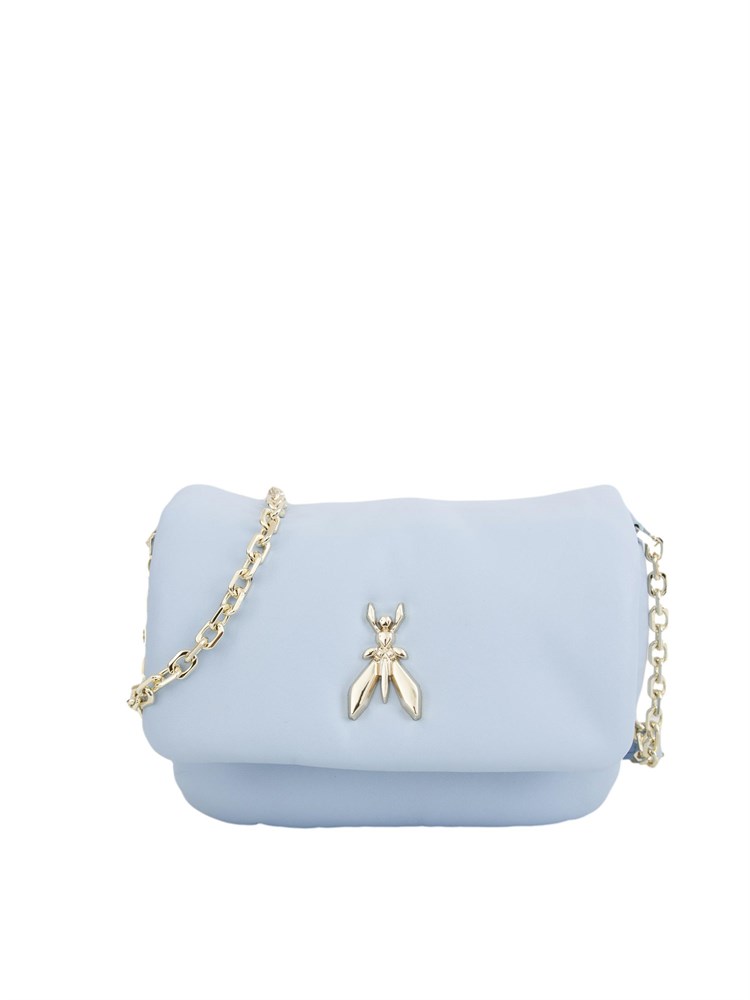 Borsa a tracolla Patrizia Pepe in pelle super soft azzurro