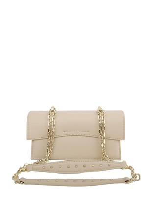 Borsa a tracolla Patrizia Pepe Fly Bamby in pelle beige in DONNA