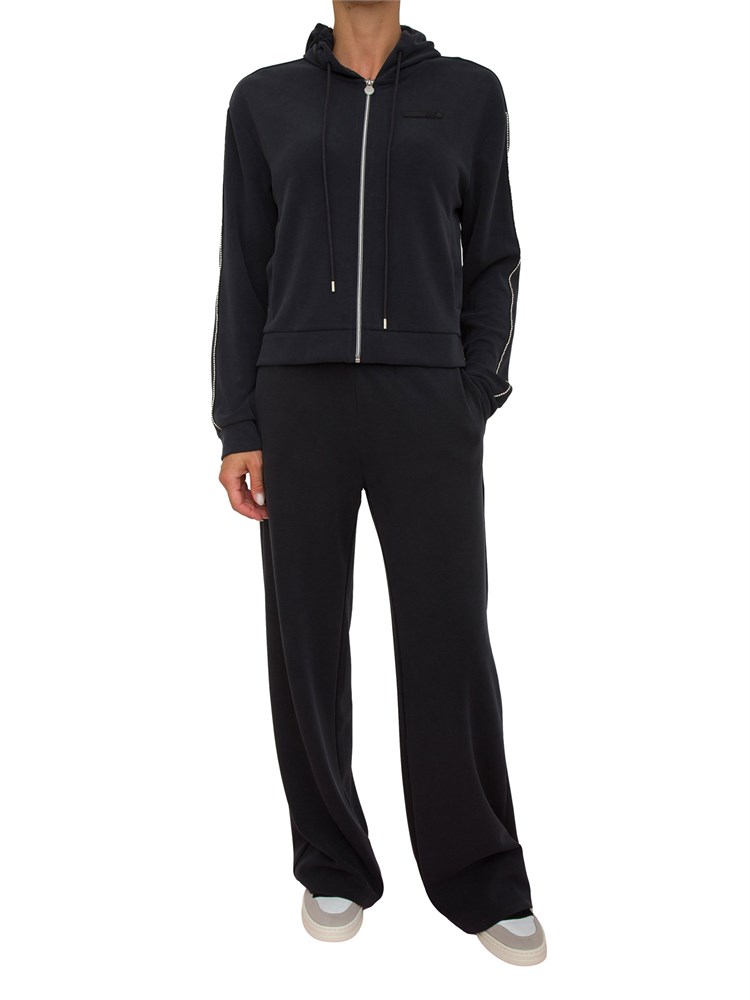 Tuta donna EA7 Emporio Armani in misto modal nero con logo