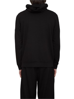Felpa con cappuccio EA7 Core Identity Unisex in misto viscosa stretch nero in UOMO