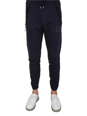 Pantalone tuta uomo blu C.P. Company in cotone con logo stampato in UOMO