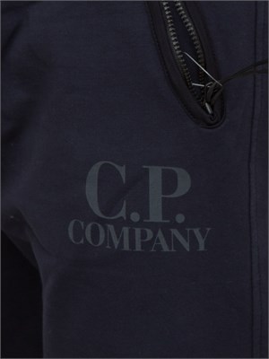 Pantalone tuta uomo blu C.P. Company in cotone con logo stampato in UOMO