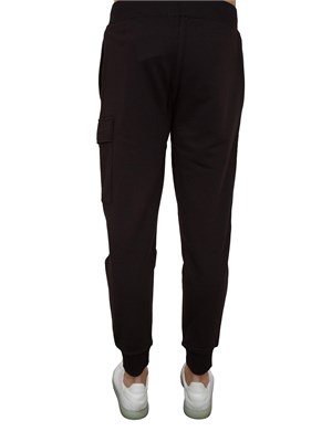 Pantaloni sportivi uomo C.P. Company in cotone nero con tasca cargo con lente in UOMO
