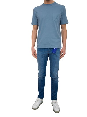 Jeans uomo super slim Jacob Cohen in denim super stretch soft blu medio in UOMO