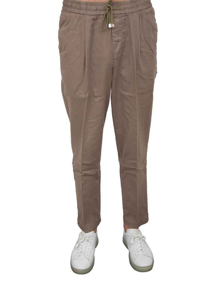Pantaloni chino Jacob Cohen modello carrot con coulisse in popeline taupe