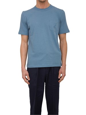 T-shirt girocollo Jacob Cohen in jersey di cotone azzurro in UOMO