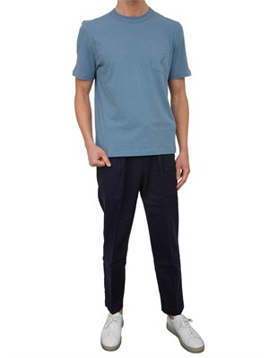 T-shirt girocollo Jacob Cohen in jersey di cotone azzurro in UOMO