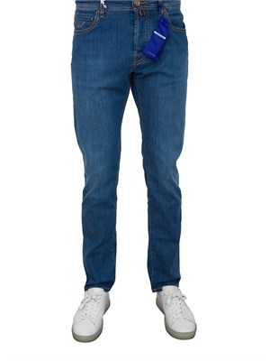 Jeans regular-slim Jacob Cohen modello Bard in denim comfort blu medio in UOMO