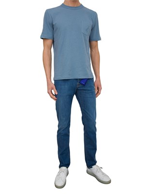 Jeans regular-slim Jacob Cohen modello Bard in denim comfort blu medio in UOMO