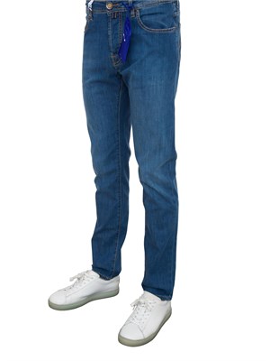 Jeans regular-slim Jacob Cohen modello Bard in denim comfort blu medio in UOMO