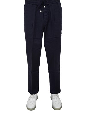 Pantaloni chino Jacob Cohen modello carrot con coulisse in popeline blu in UOMO