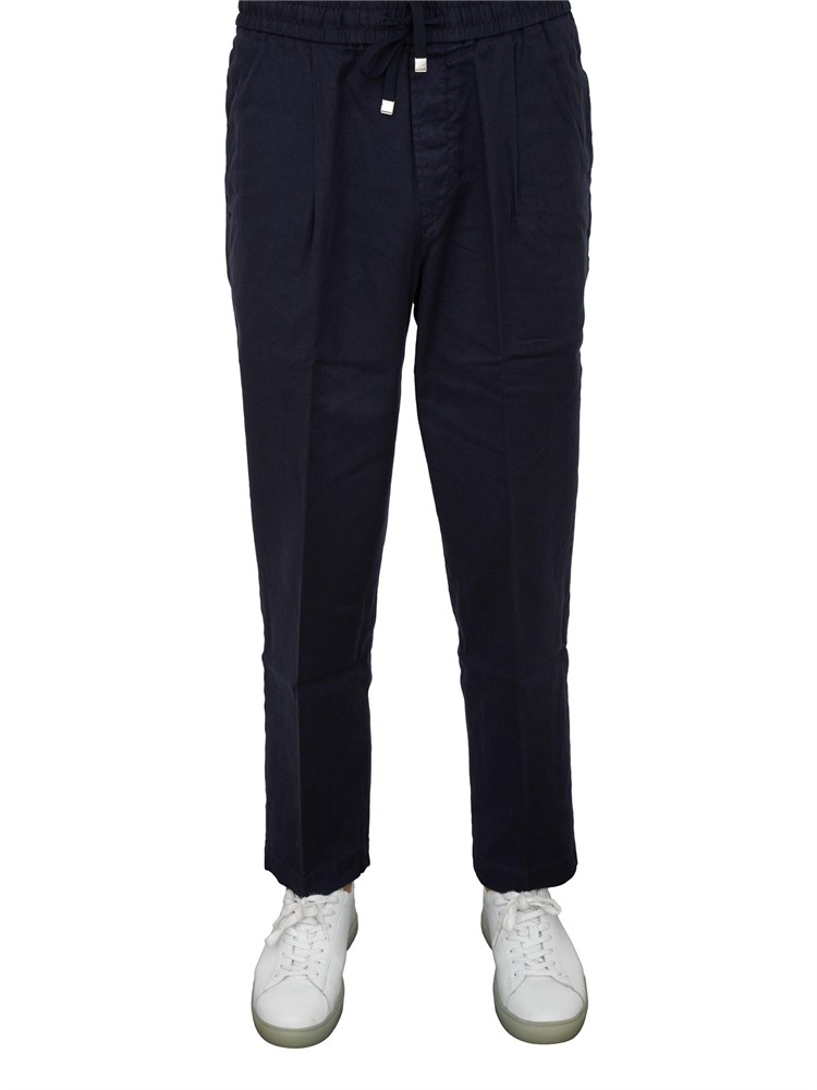 Pantaloni chino Jacob Cohen modello carrot con coulisse in popeline blu