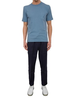 Pantaloni chino Jacob Cohen modello carrot con coulisse in popeline blu in UOMO