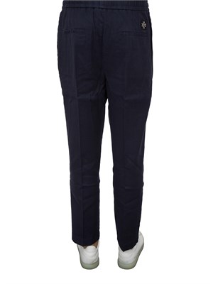 Pantaloni chino Jacob Cohen modello carrot con coulisse in popeline blu in UOMO