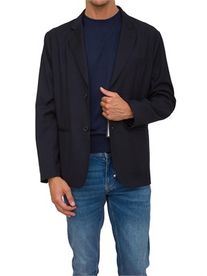 Giacca monopetto A.X. blu a due bottoni in tessuto fluido in UOMO