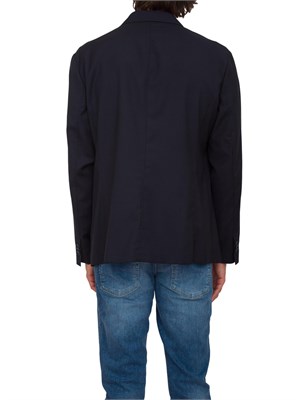 Giacca monopetto A.X. blu a due bottoni in tessuto fluido in UOMO